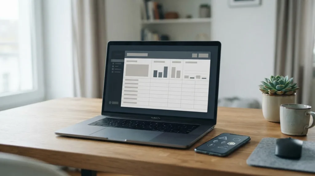 Vergleich von Krypto-Wettanbietern auf neutralem Laptop-Bildschirm