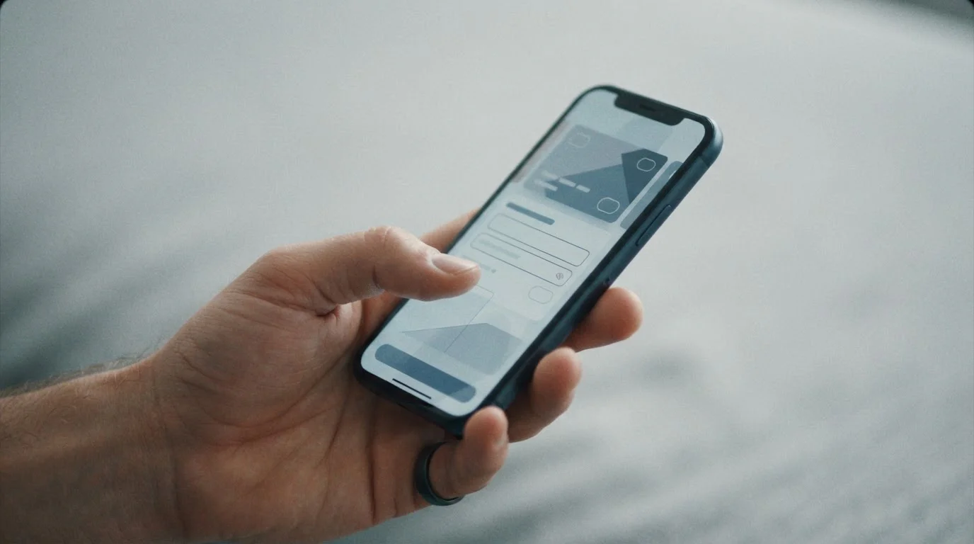 Smartphone mit abstraktem Zahlungsinterface im Kontext digitaler Transaktionen