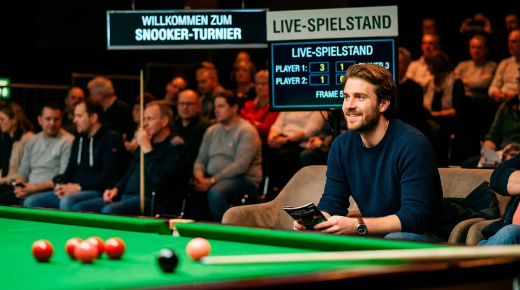 Zuschauer beobachtet gespannt ein Snooker-Turnier