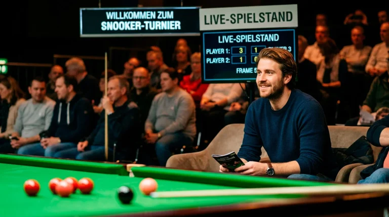 Zuschauer beobachtet gespannt ein Snooker-Turnier