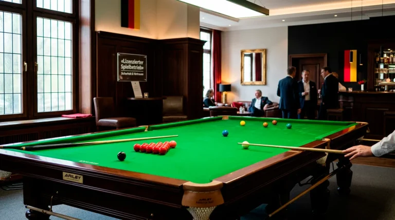 Deutsche Flagge und Snooker-Tisch symbolisieren legales Wetten