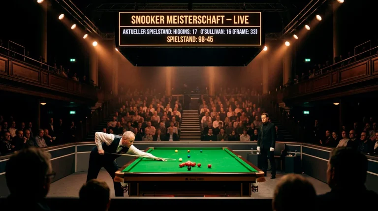 Snooker-Tisch mit Spieler beim UK Championship im York Barbican