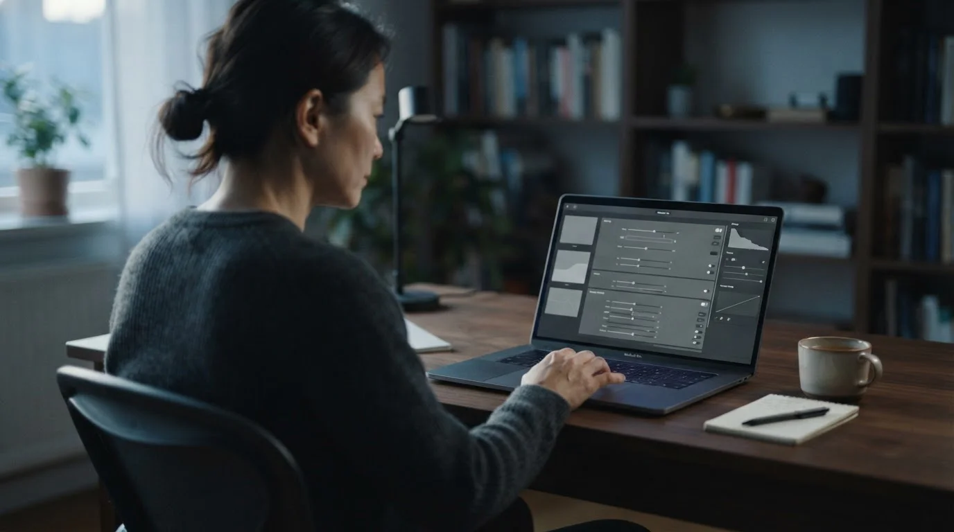 Person setzt Limits für verantwortungsvolles Wetten am Laptop