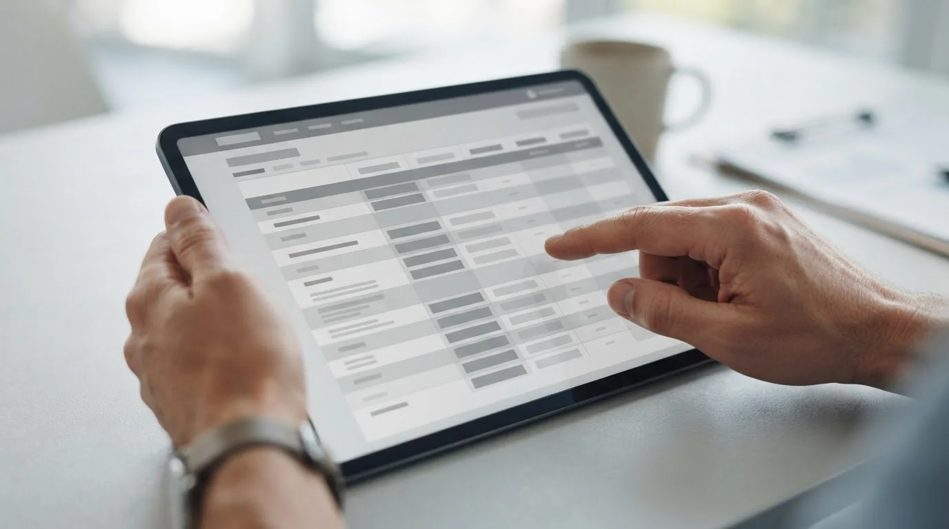 Vergleichstabelle verschiedener Wettanbieter auf Tablet-Bildschirm