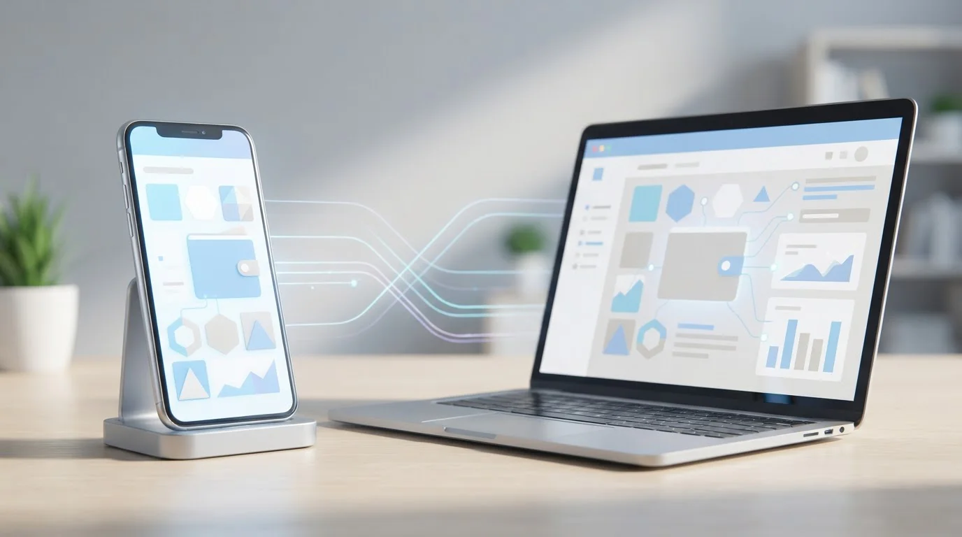 Abstrakte Darstellung des Zahlungsflusses zwischen digitaler Wallet und Wettplattform